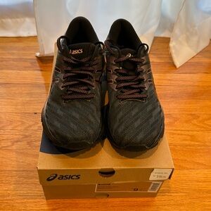 Asics athletic shoe black and rose gold size 9